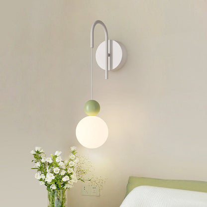 Nordic Iron Glass Ball Shade 1-Light Wall Sconce Lamp