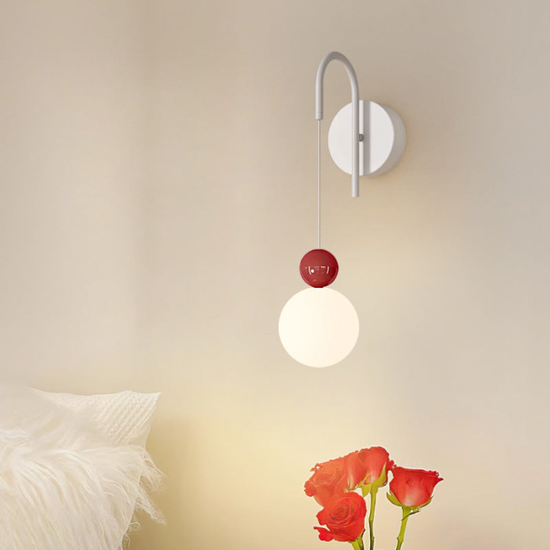 Nordic Iron Glass Ball Shade 1-Light Wall Sconce Lamp