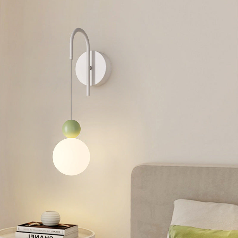 Nordic Iron Glass Ball Shade 1-Light Wall Sconce Lamp
