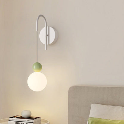 Nordic Iron Glass Ball Shade 1-Light Wall Sconce Lamp