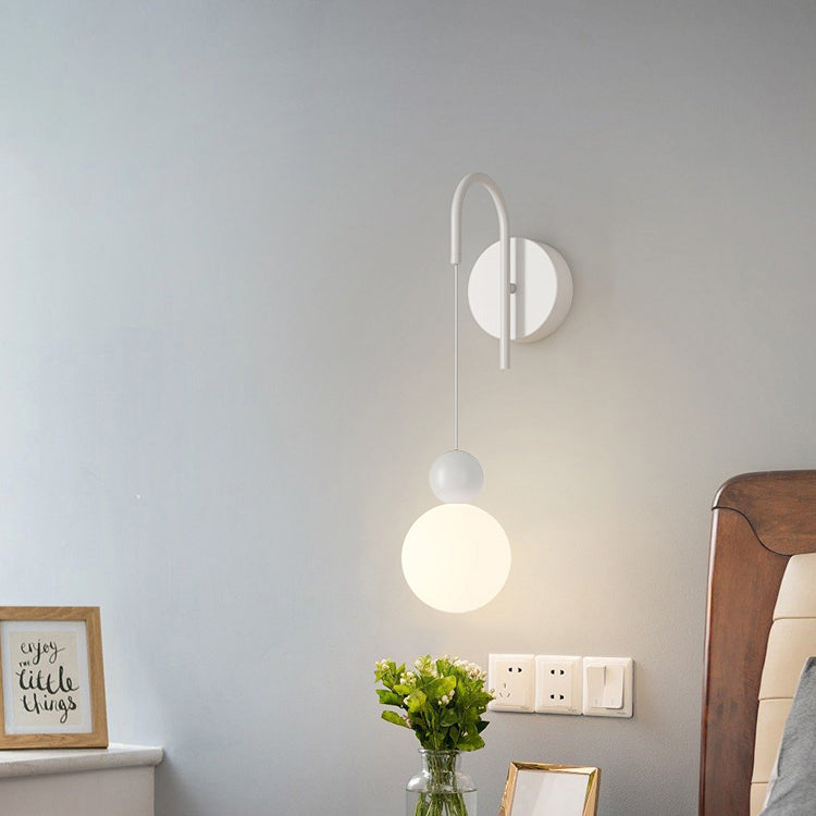 Nordic Iron Glass Ball Shade 1-Light Wall Sconce Lamp
