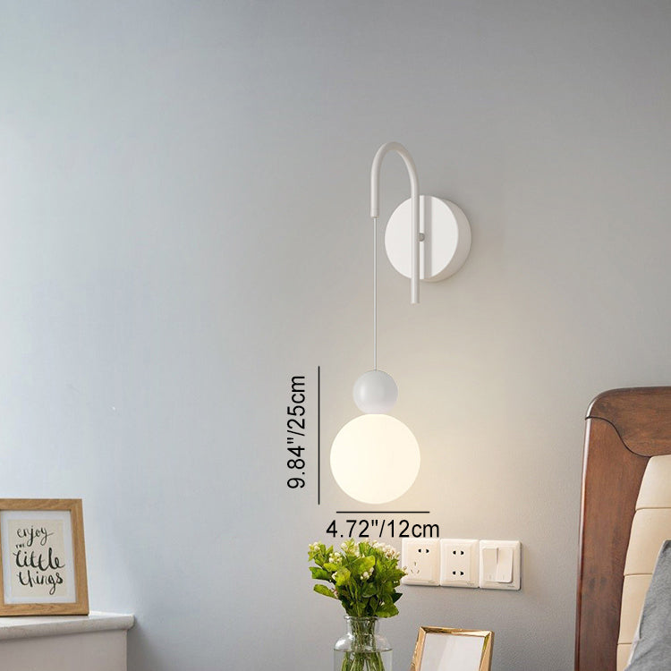 Nordic Iron Glass Ball Shade 1-Light Wall Sconce Lamp