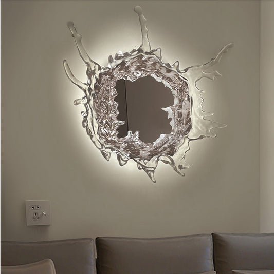 Water Splash Stainless Steel Acrylic LED Wall Sconce Lamp