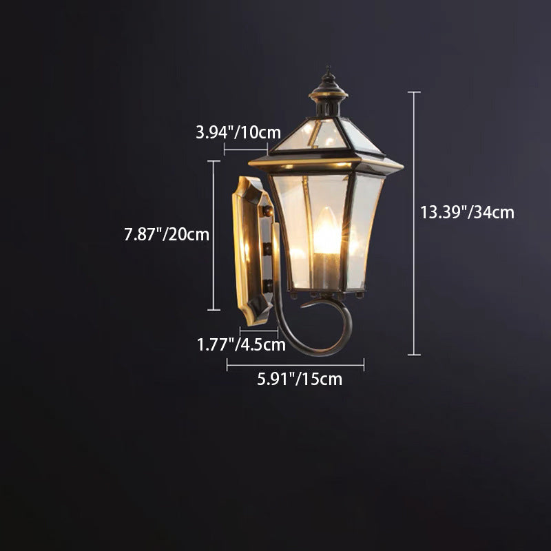 Waterproof Glass Column Shade 1-Light Wall Sconce Lamp