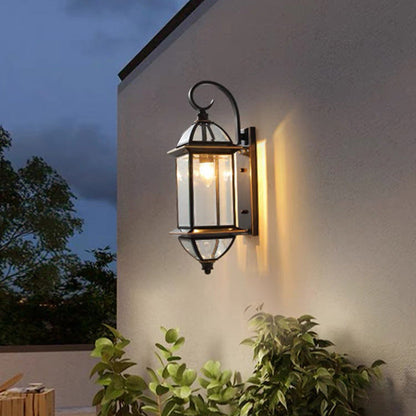Waterproof Glass Column Shade 1-Light Wall Sconce Lamp