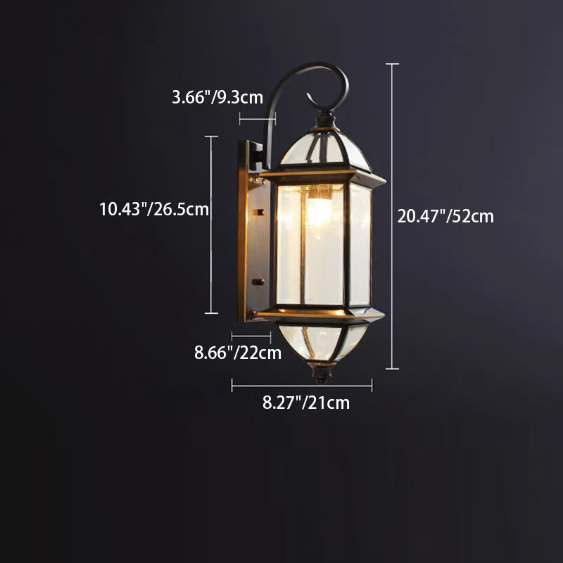 Waterproof Glass Column Shade 1-Light Wall Sconce Lamp