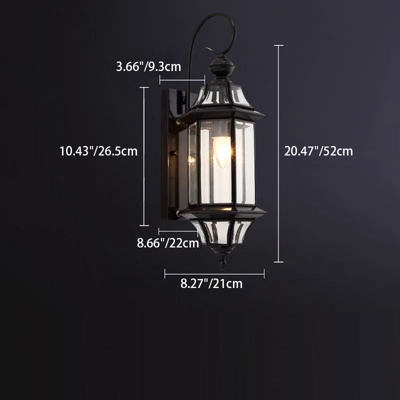 Waterproof Glass Column Shade 1-Light Wall Sconce Lamp