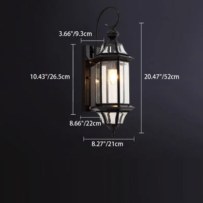 Waterproof Glass Column Shade 1-Light Wall Sconce Lamp