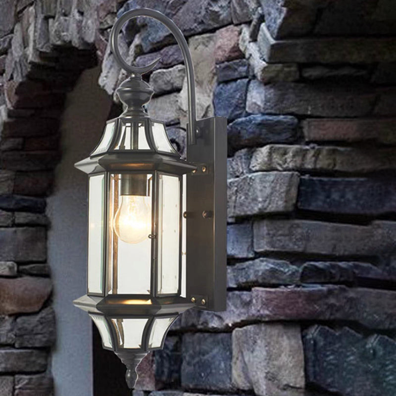 Waterproof Glass Column Shade 1-Light Wall Sconce Lamp
