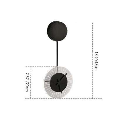 Simplicity Round Iron Acrylic Clock LED Wall Sconce Lamp