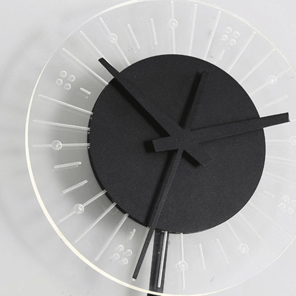 Simplicity Round Iron Acrylic Clock LED Wall Sconce Lamp
