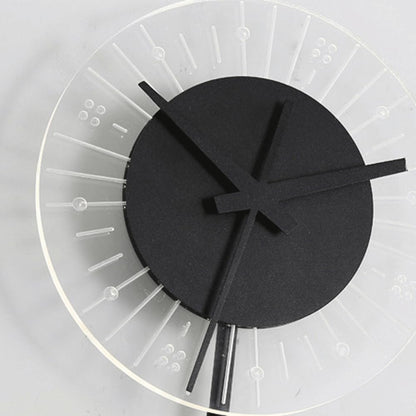 Simplicity Round Iron Acrylic Clock LED Wall Sconce Lamp