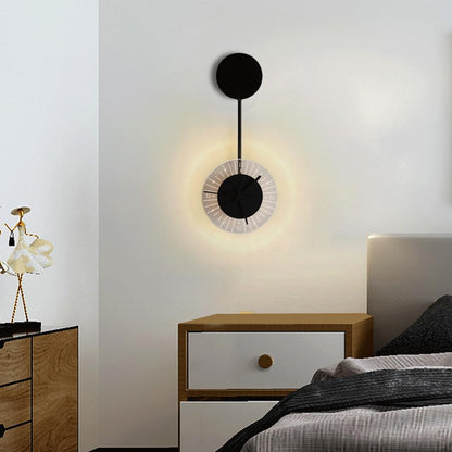 Simplicity Round Iron Acrylic Clock LED Wall Sconce Lamp