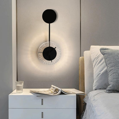 Simplicity Round Iron Acrylic Clock LED Wall Sconce Lamp