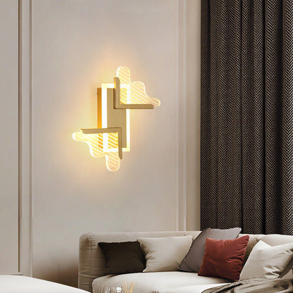 Luxury Iron Acrylic Geometric Square LED Wall Sconce Lamp