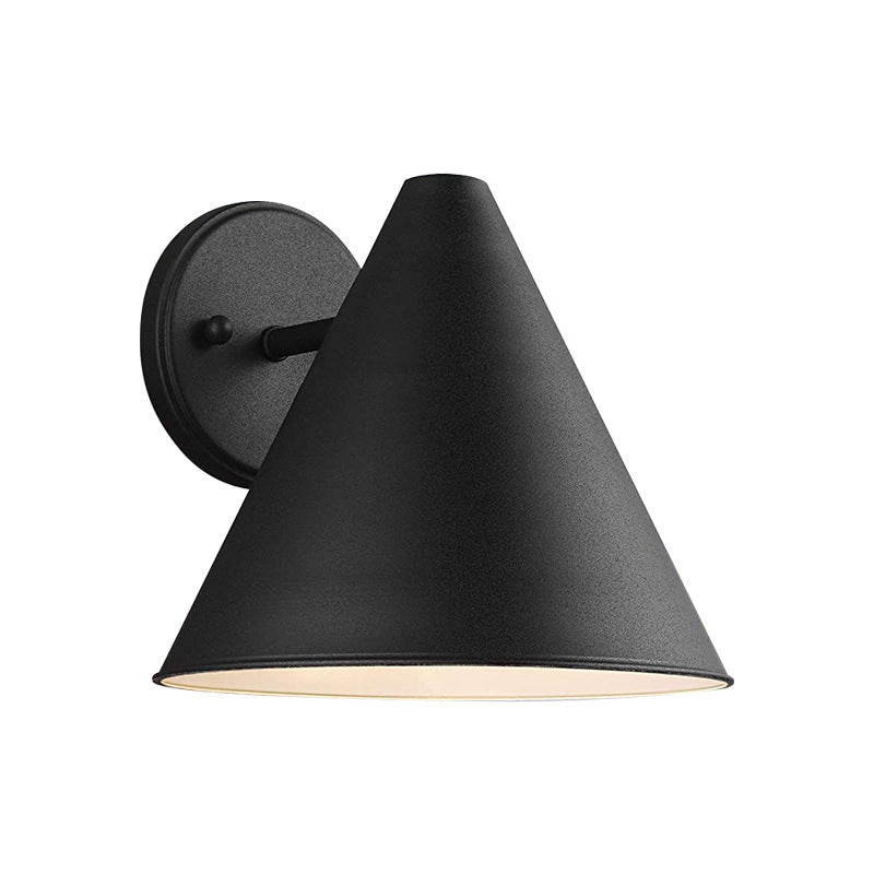 Iron Cone 1-Light Outdoor Waterproof Wall Sconce Lamp