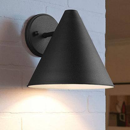 Iron Cone 1-Light Outdoor Waterproof Wall Sconce Lamp