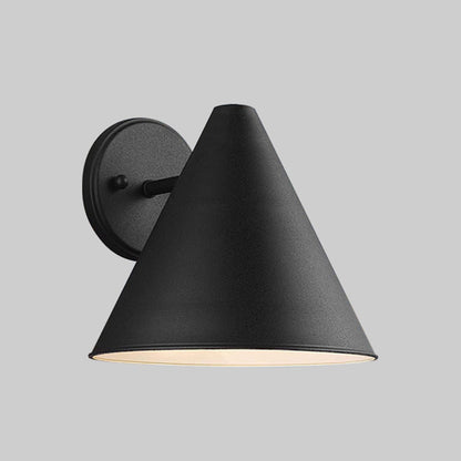 Iron Cone 1-Light Outdoor Waterproof Wall Sconce Lamp