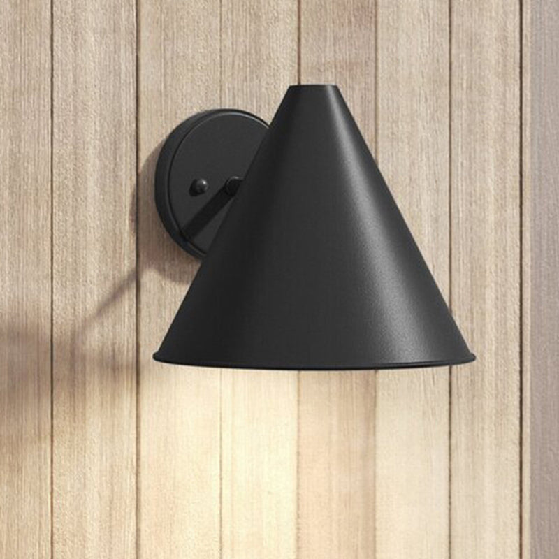 Iron Cone 1-Light Outdoor Waterproof Wall Sconce Lamp