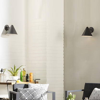 Iron Cone 1-Light Outdoor Waterproof Wall Sconce Lamp