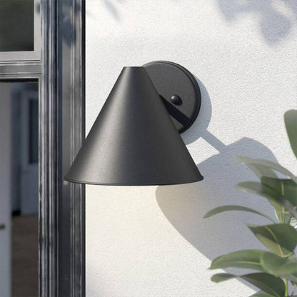 Iron Cone 1-Light Outdoor Waterproof Wall Sconce Lamp
