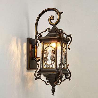 Aluminum Glass 1-Light Outdoor Waterproof Wall Sconce Lamp