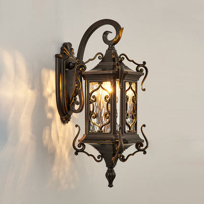 Aluminum Glass 1-Light Outdoor Waterproof Wall Sconce Lamp