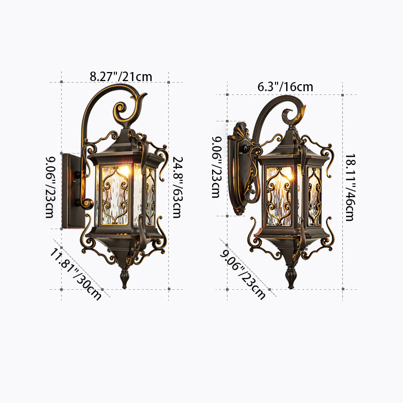 Aluminum Glass 1-Light Outdoor Waterproof Wall Sconce Lamp