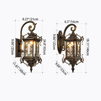 Aluminum Glass 1-Light Outdoor Waterproof Wall Sconce Lamp