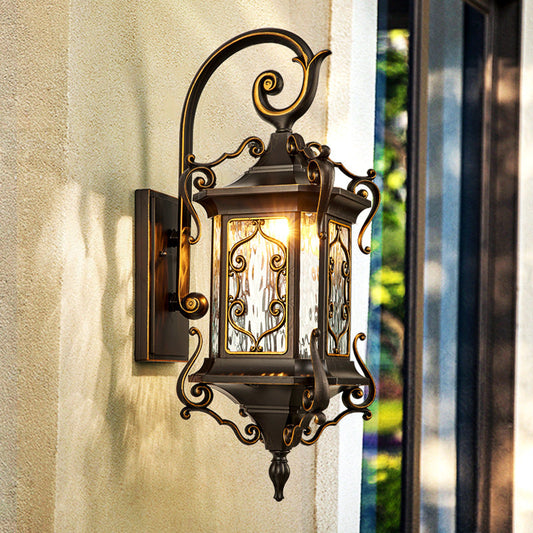 Aluminum Glass 1-Light Outdoor Waterproof Wall Sconce Lamp