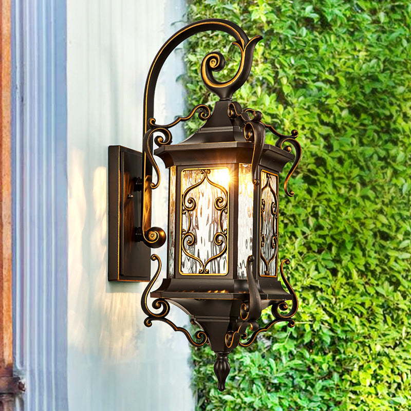 Aluminum Glass 1-Light Outdoor Waterproof Wall Sconce Lamp