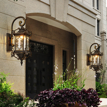 Aluminum Glass 1-Light Outdoor Waterproof Wall Sconce Lamp