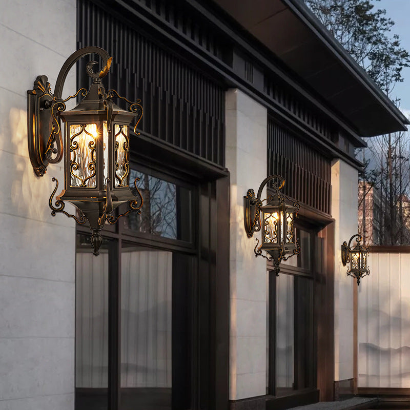 Aluminum Glass 1-Light Outdoor Waterproof Wall Sconce Lamp