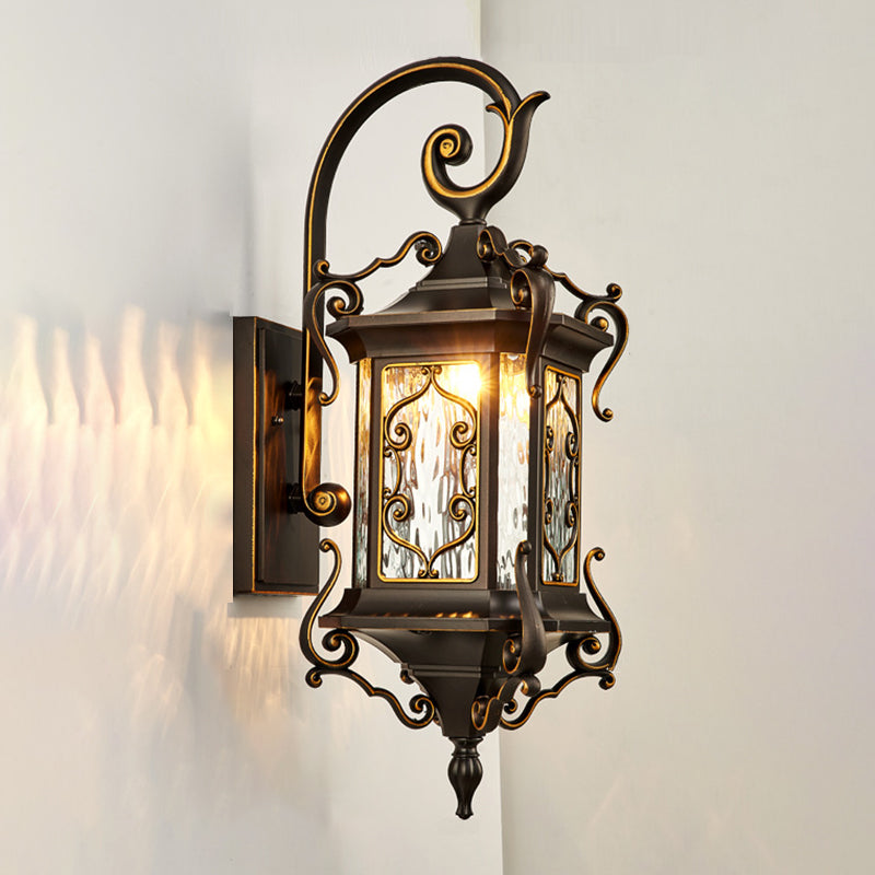 Aluminum Glass 1-Light Outdoor Waterproof Wall Sconce Lamp