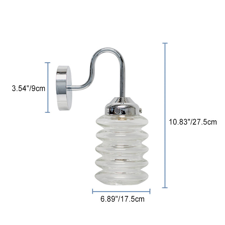 Nordic Brass Glass Column Shade 1-Light Wall Sconce Lamp