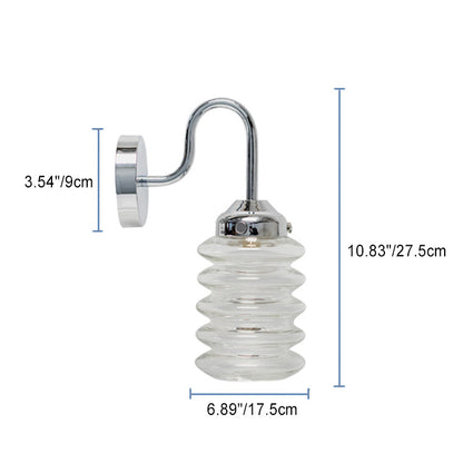 Nordic Brass Glass Column Shade 1-Light Wall Sconce Lamp