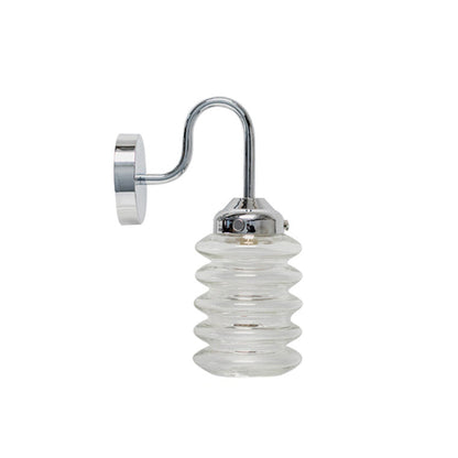 Nordic Brass Glass Column Shade 1-Light Wall Sconce Lamp