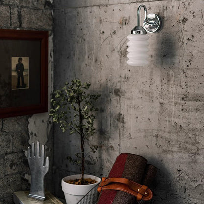 Nordic Brass Glass Column Shade 1-Light Wall Sconce Lamp