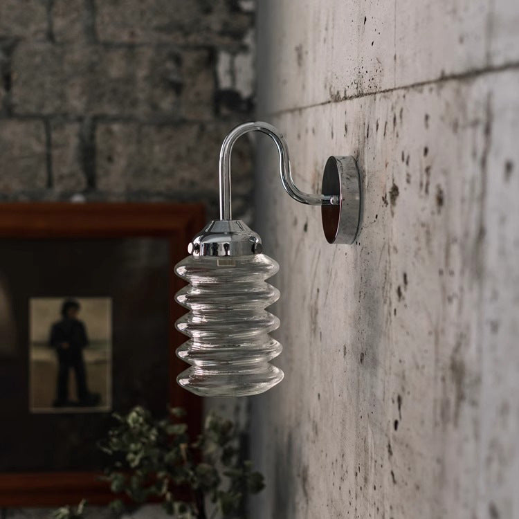 Nordic Brass Glass Column Shade 1-Light Wall Sconce Lamp