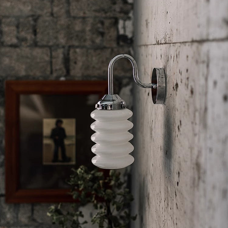 Nordic Brass Glass Column Shade 1-Light Wall Sconce Lamp