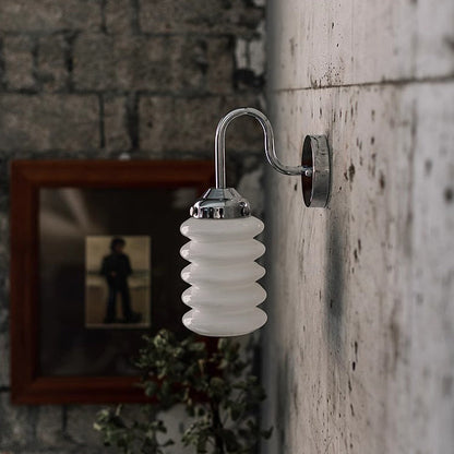 Nordic Brass Glass Column Shade 1-Light Wall Sconce Lamp