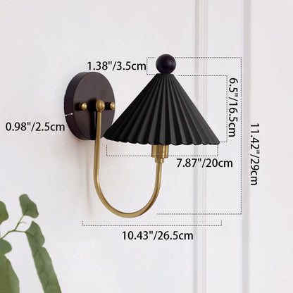 Scandinavian Shade Solid Wood 1-Light Wall Sconce Lamp