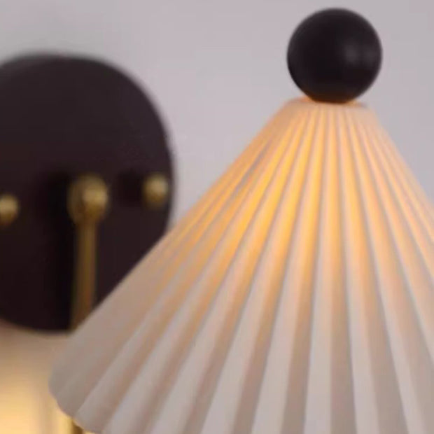 Scandinavian Shade Solid Wood 1-Light Wall Sconce Lamp