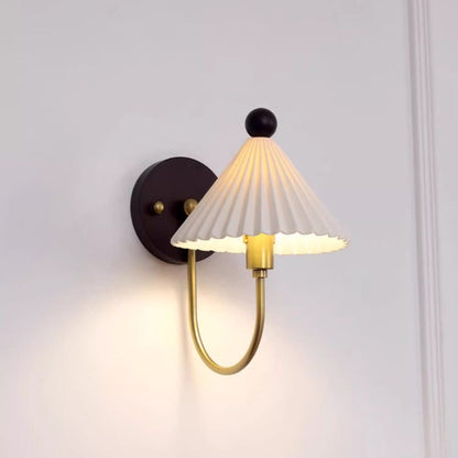Scandinavian Shade Solid Wood 1-Light Wall Sconce Lamp