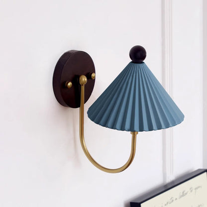 Scandinavian Shade Solid Wood 1-Light Wall Sconce Lamp