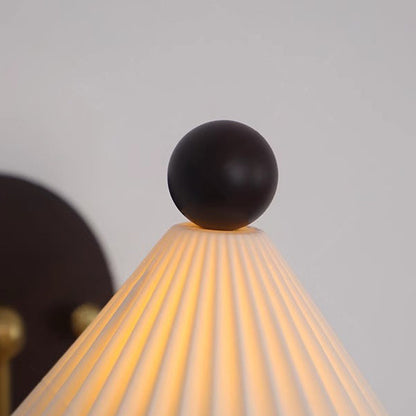 Scandinavian Shade Solid Wood 1-Light Wall Sconce Lamp