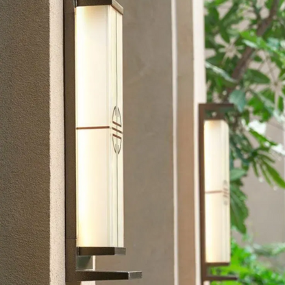 Rectangular Steel LED Outdoor Solar Wall Sconce Lamp