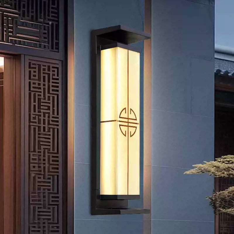 Rectangular Steel LED Outdoor Solar Wall Sconce Lamp