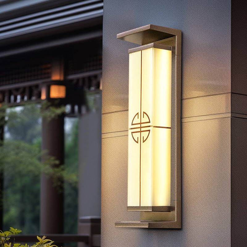 Rectangular Steel LED Outdoor Solar Wall Sconce Lamp
