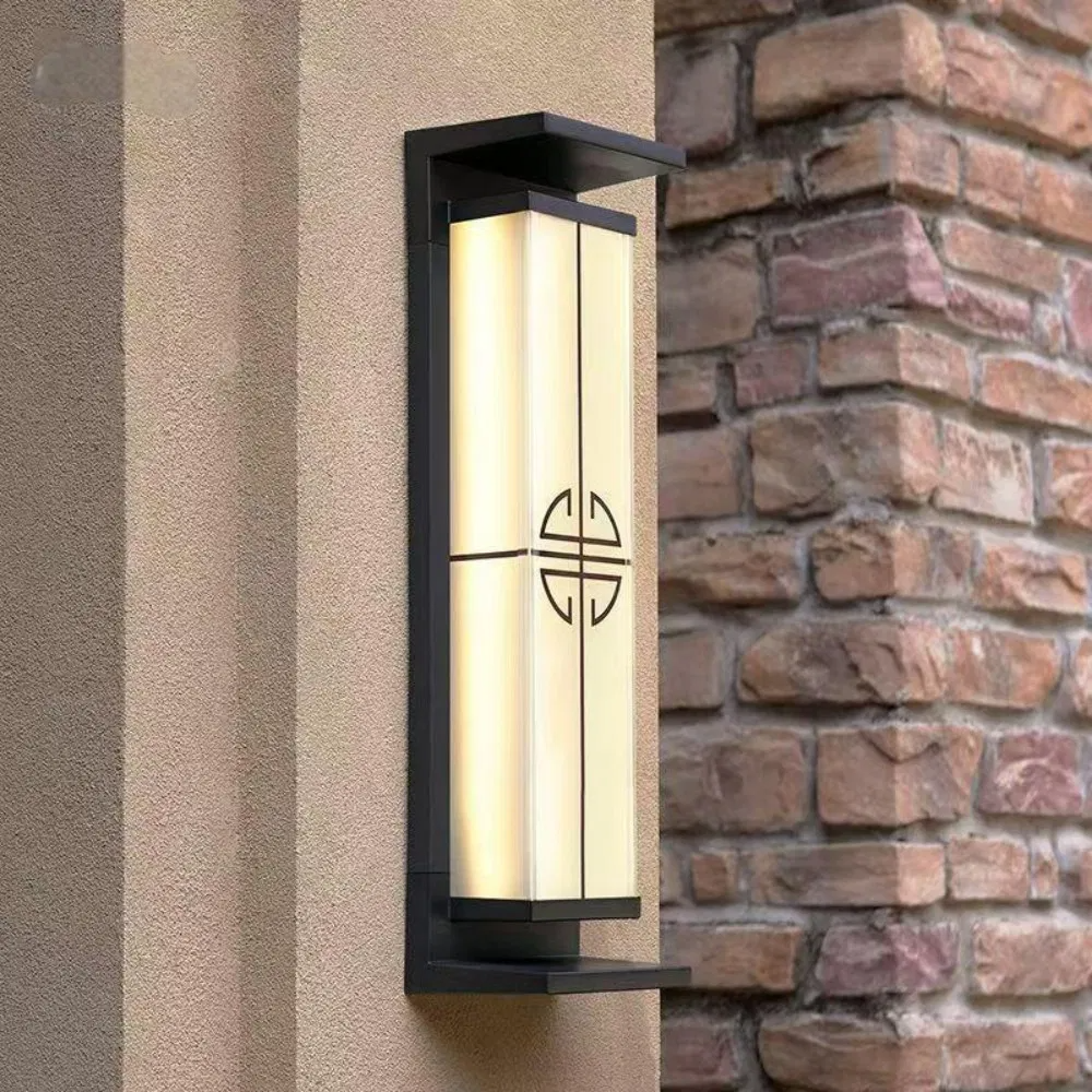 Rectangular Steel LED Outdoor Solar Wall Sconce Lamp